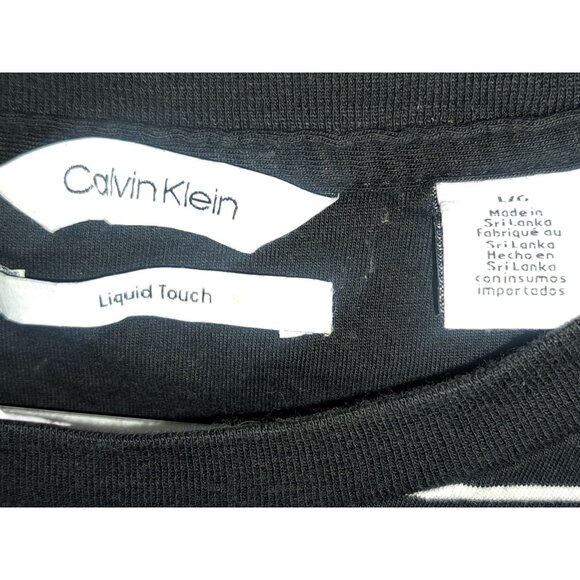 Calvin Klein Liquid Touch Black/White Stripped T-Shirt Mens Large - Picture 5 of 5